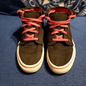 Vans Black with Pink Check High Top Youth Shoes